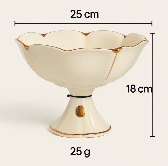 Фруктовница фарфоровая на ножке