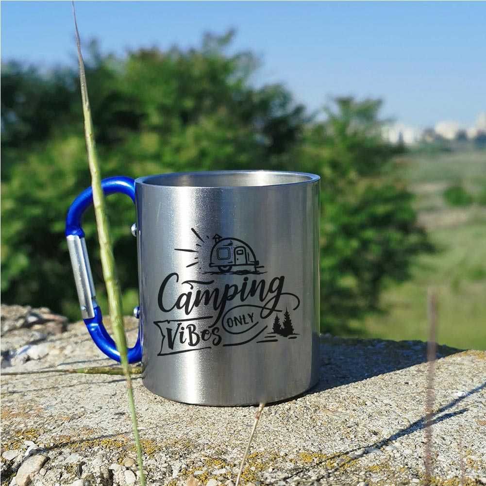 Cana Inox Cadou Personalizata Drumetie Dealuri – Camping Vibes Only