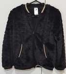 Jacheta fetita neagra, fermoar si buzunare, decor auriu, C&A, 134 cm