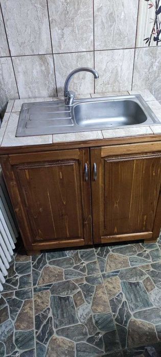 Chiuveta bucatarie cu masca lemn masiv, mobila bucatarie