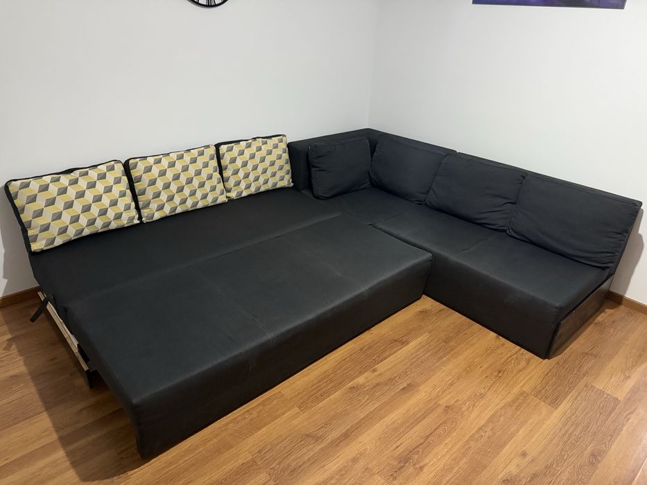 Vand canapea-coltar extensibilia cu 2 lazi de depozitare