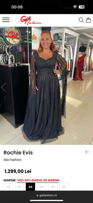 Rochie elegantă neagră, cu paiete si mâneci din tull