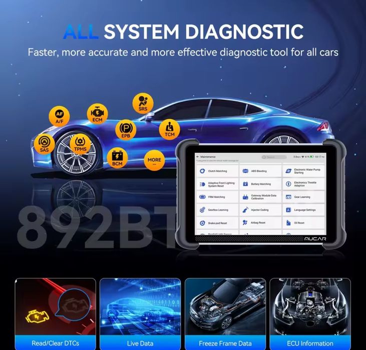 MUCAR 892BT tester diagnoza auto profi, OBFCM, română