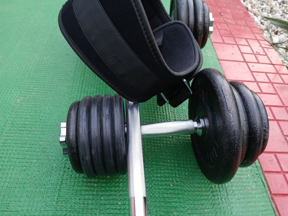 Gantere fitness , bara haltere , brâu si manusi