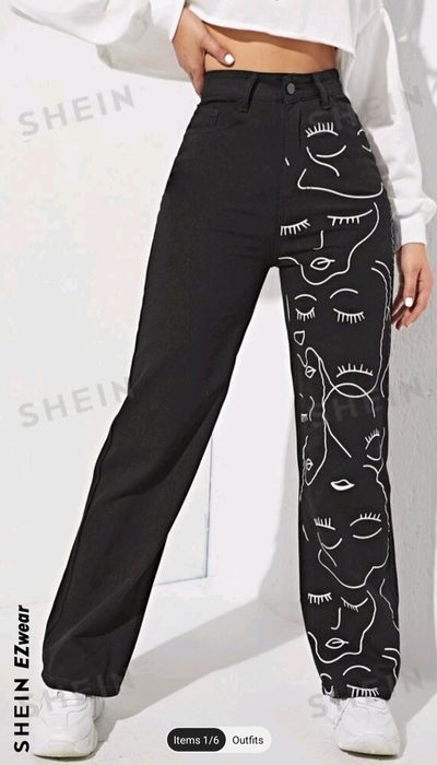 Дънки с висока талия SHEIN