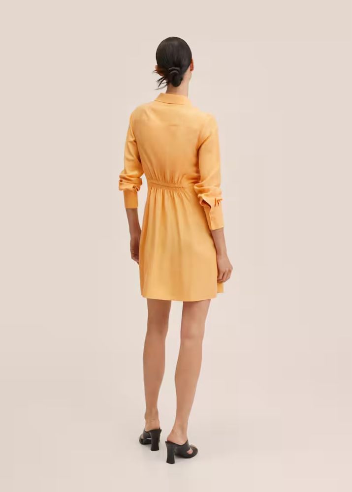 Rochie NOUA MANGO XS tip camasa galben pai lyocell