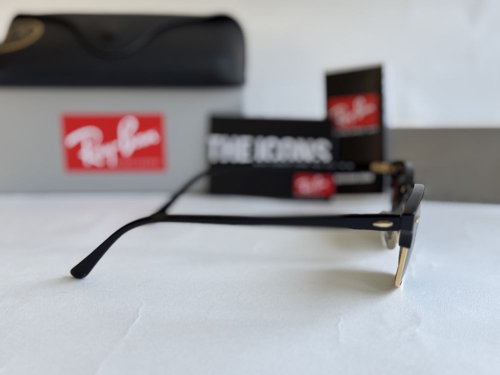 Ochelari de soare Ray Ban 3916 Clubmaster Square Noi