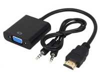Convertor Adaptor HDMI cu Audio la VGA cu Audio Cablu VGA la HDMI VGA
