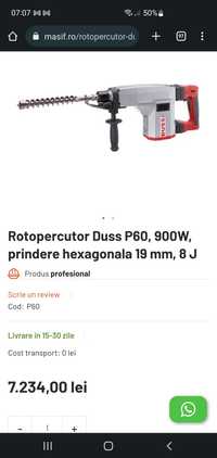 -80% reducere. Masina carotat rotopercutor duss p60, gaurire carota ma