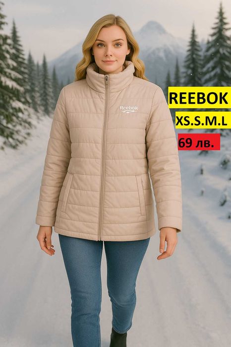 Reebok бледорозово капитонирано яке – XS / S / M / L