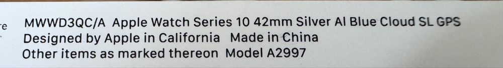Apple Watch Series 10 42mm – Silver Aluminum, Blue Cloud Sport Loop