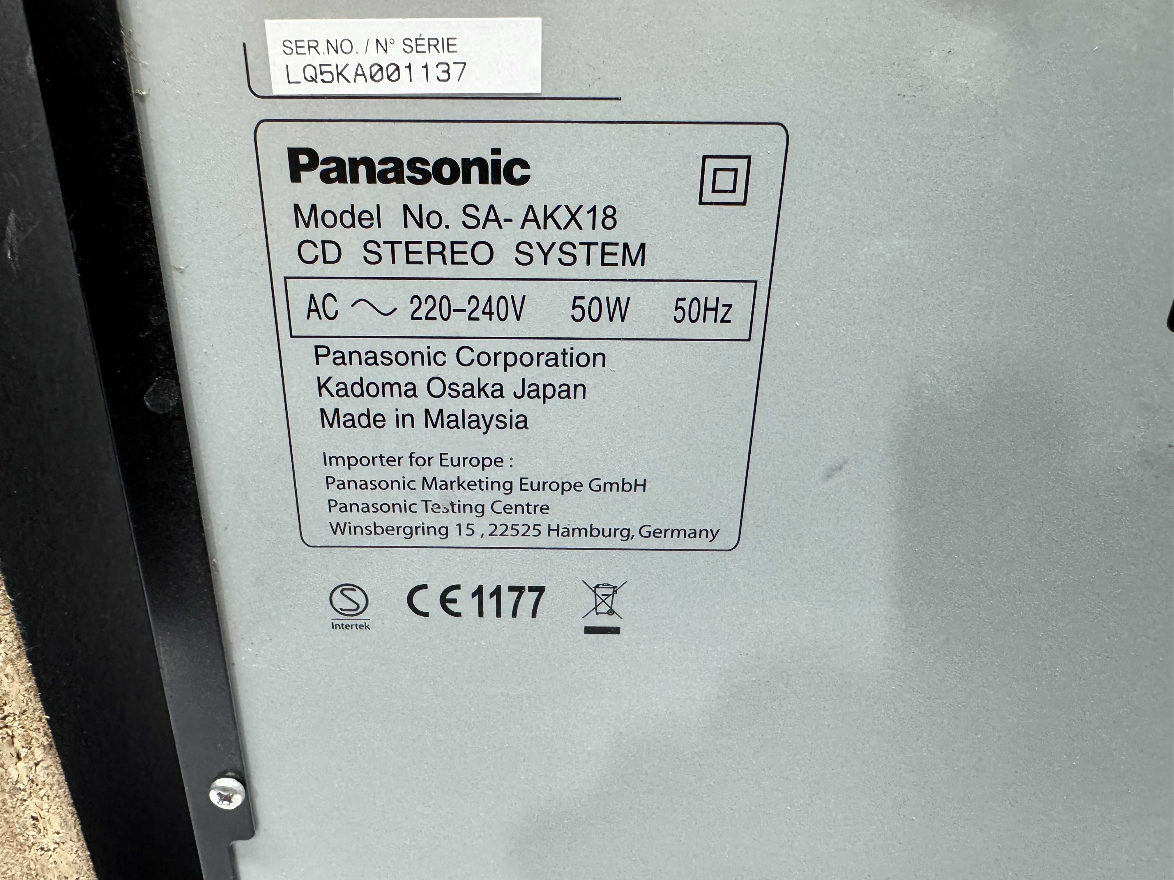 Уредба - Panasonic SA-AKX18 / Б7