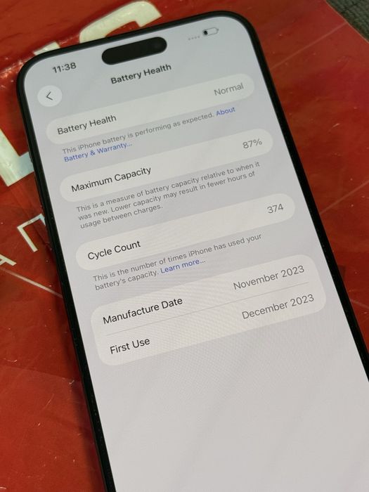 КАТО НОВ 256GB iPhone 15 Pro Max Технополис Гаранция 2025 Black /Черен