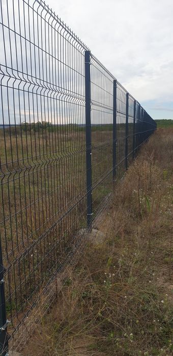 Gard panou bordurătă gri antracit vopsit în câmp electrostastic