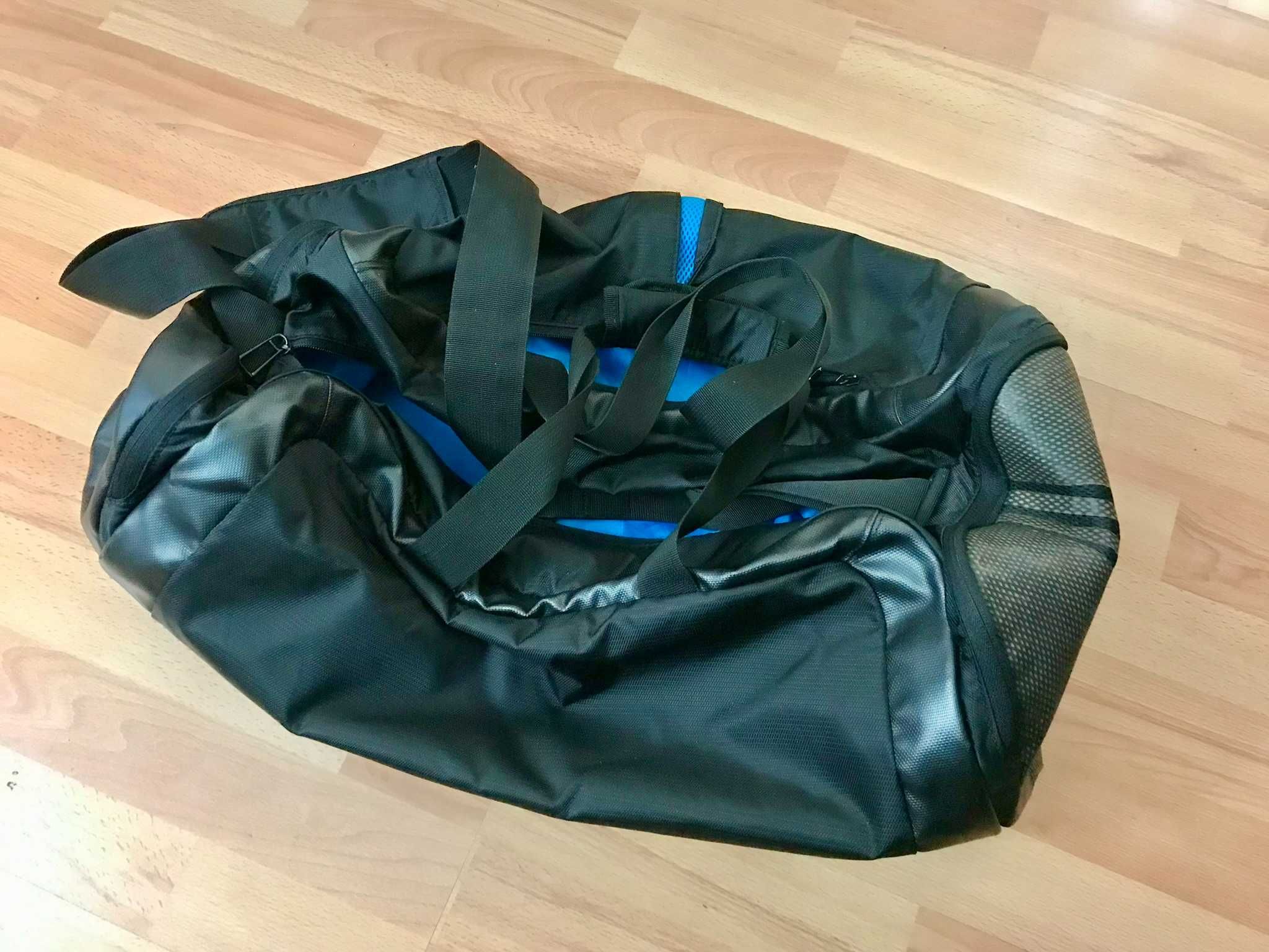 Спортен сак ADIDAS, 52 см, Черно/Синьо