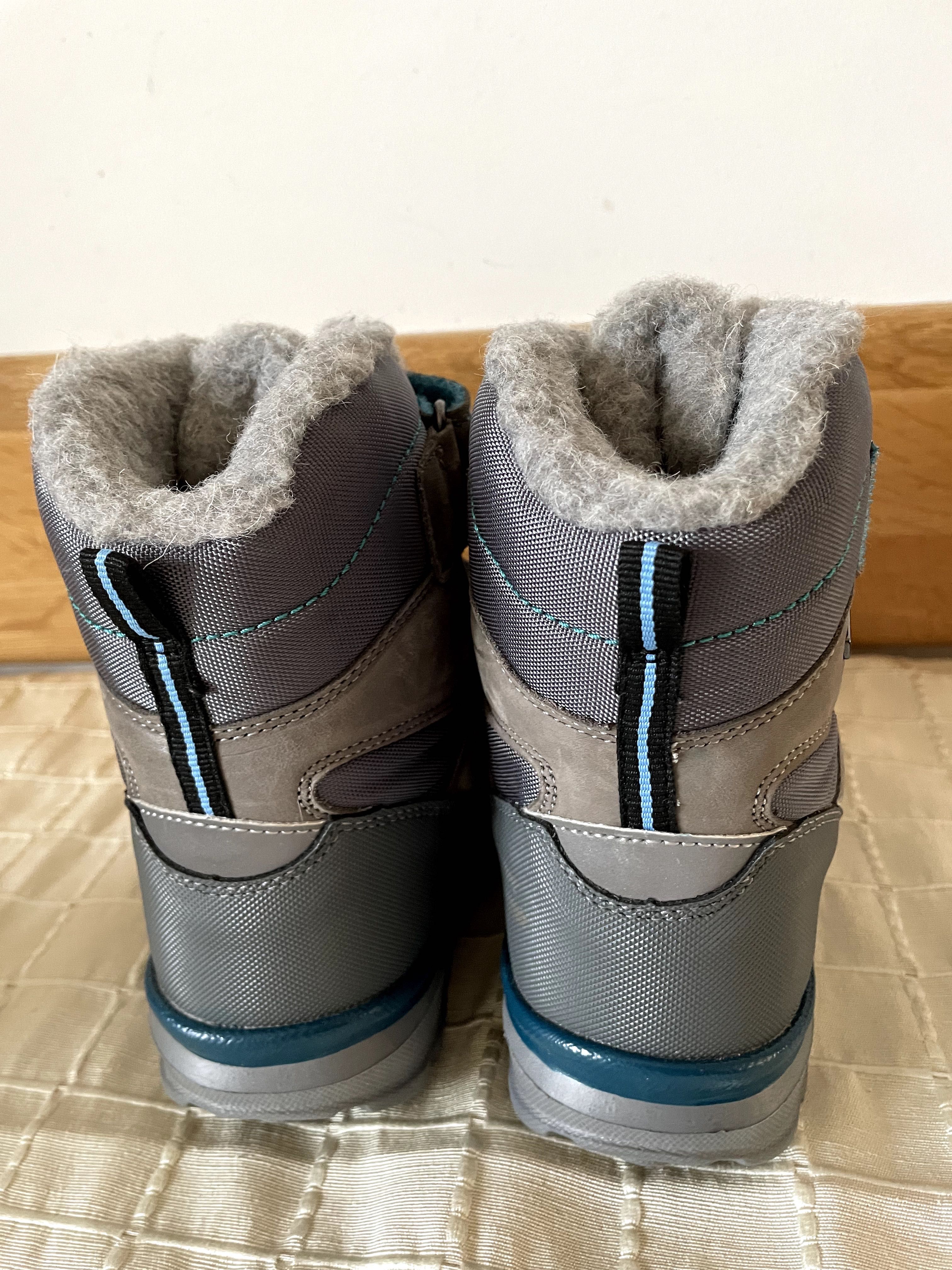 Ghete Apres ski D.D.step Baieti Scai Gri Piele Naturala Impermeabil 34