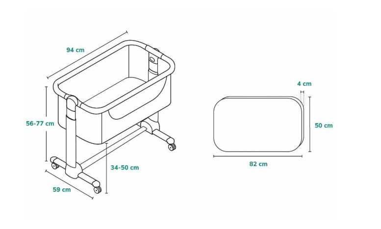 Детска кошара Co-Sleeper с люлка Lionelo Leonie, Grey Sand