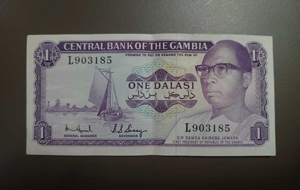 Bancnotă Gambia 1 Dalasi – stare foarte bună