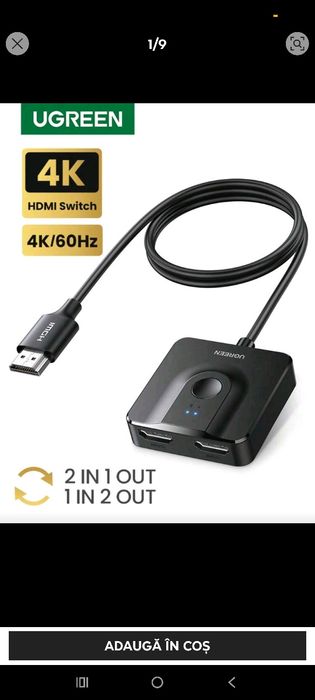 Vând Splitter Hdmi bidirecțional Ugreen 4k60hz