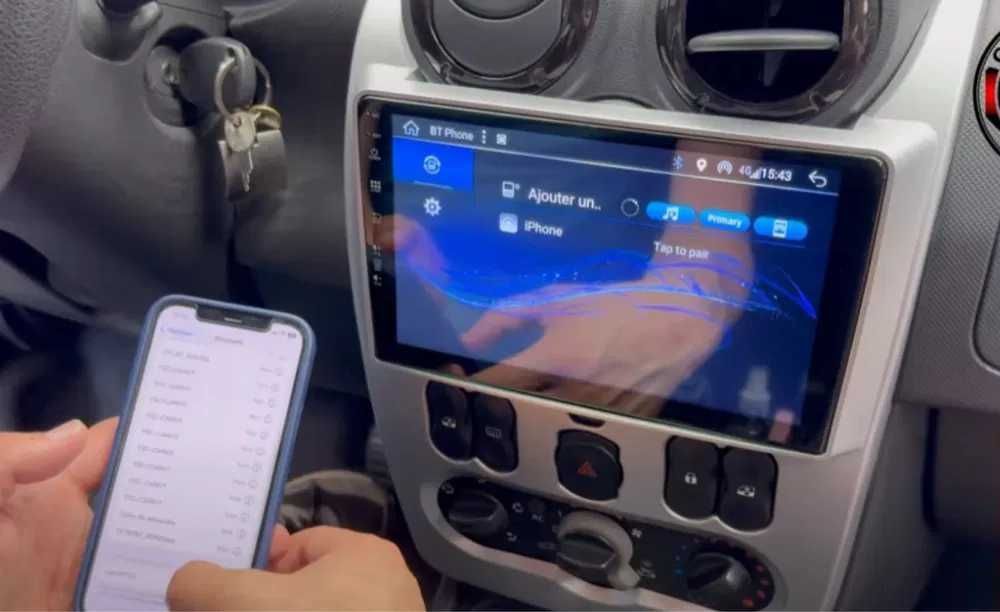 1-8GB Navigatie Android Dacia Logan Duster 9 inch - Carplay Wifi QLED