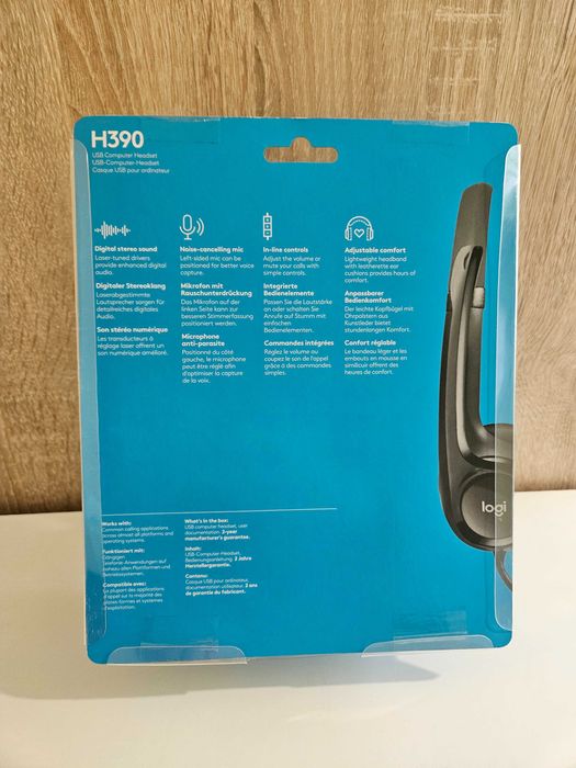 Слушалки с микрофон Logitech - H390, черни