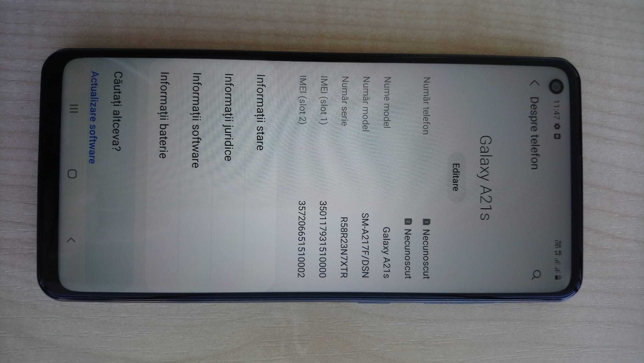Telefon mobil Samsung Galaxy A21S 32GB Dual SIM impecabil