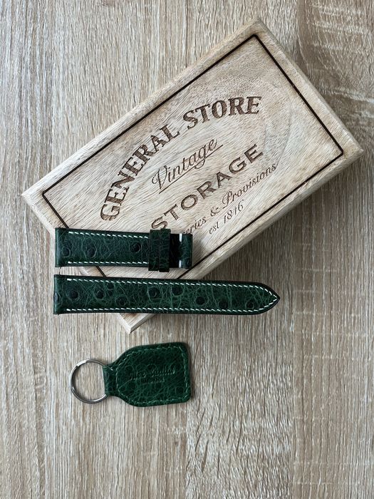 Curea de Ceas 22 mm din Piele de Struț – Lucrată Manual