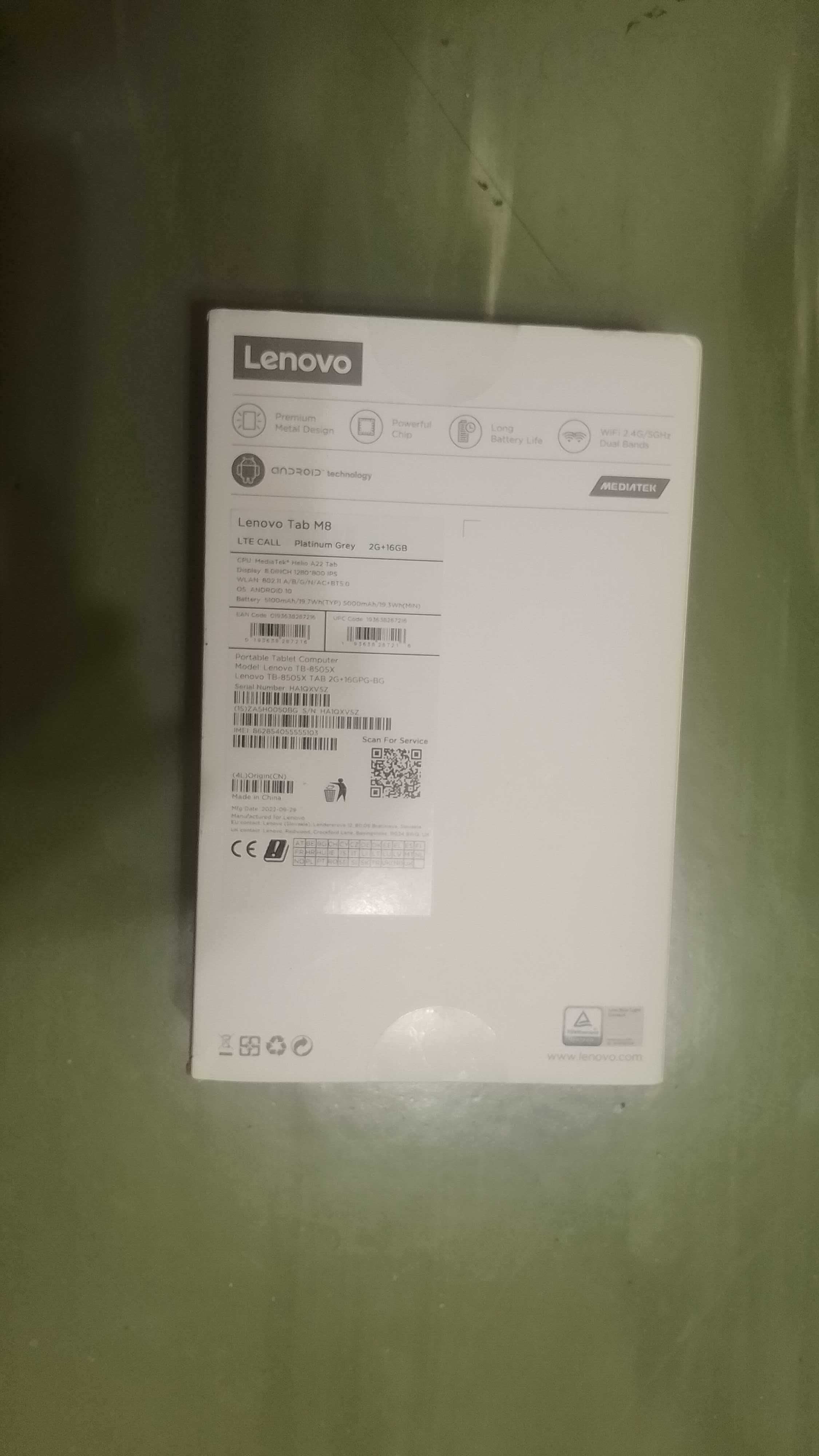 Tableta Lenovo Tab M8 HD , Quad-Core, 8", 2GB RAM, 16GB, 4G, Iron Grey