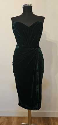 Rochie de seara, catifea verde