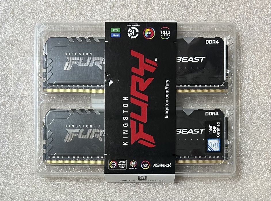 Оперативная память Kingston c RGB 3200МГц 8гбх2 16гб