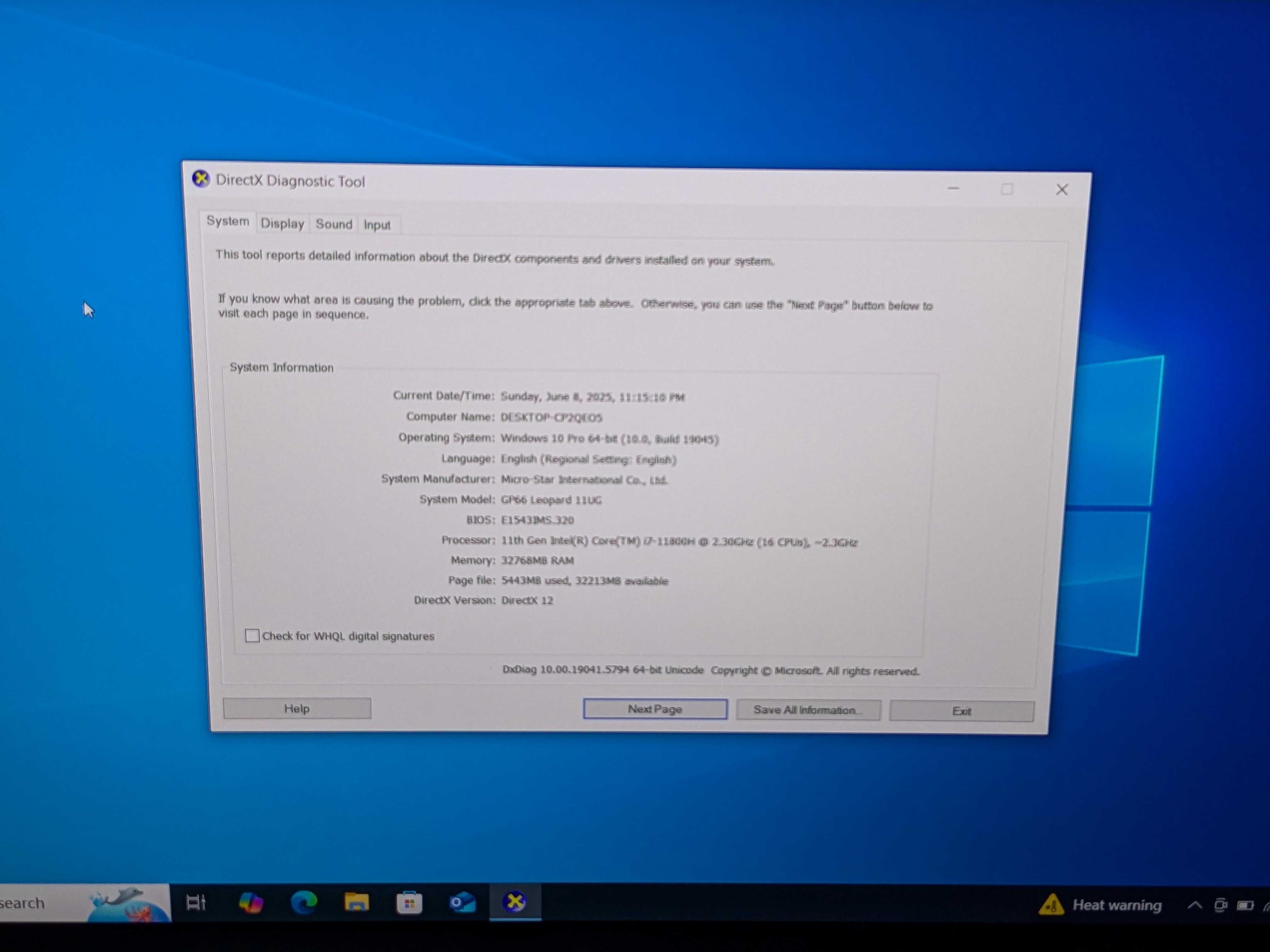 Laptop MSI Vector GP66 15.6" I7 3070 32GB DDR4 SSD 1TB