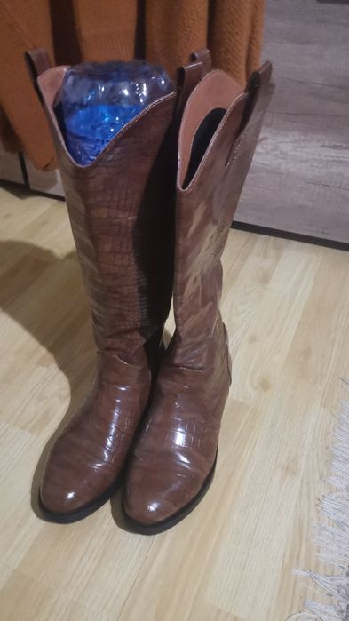Cizme lungi, piele sarpe, marimea 41