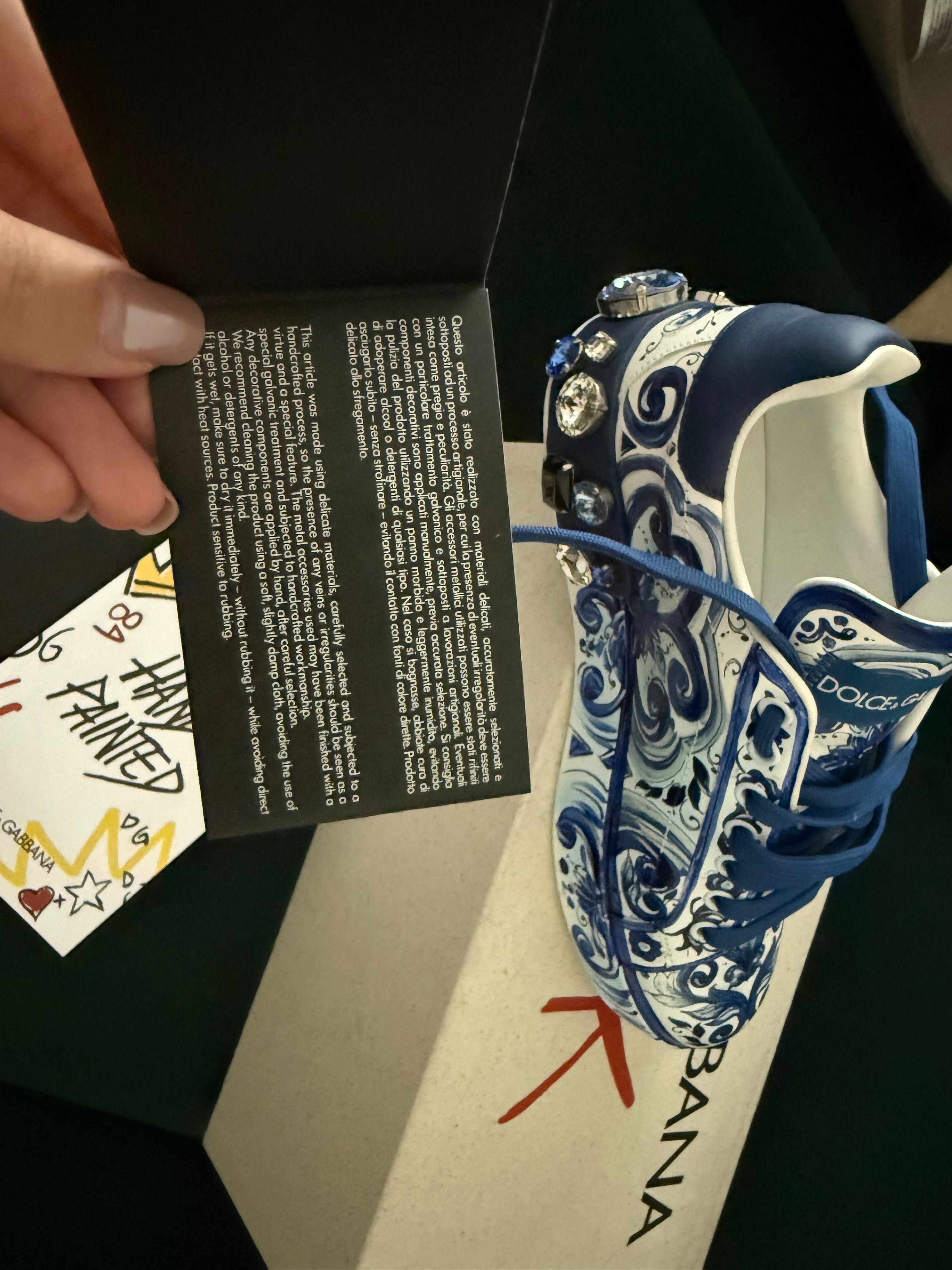 Dolce & Gabbana Portofino Majolica-print leather sneakers