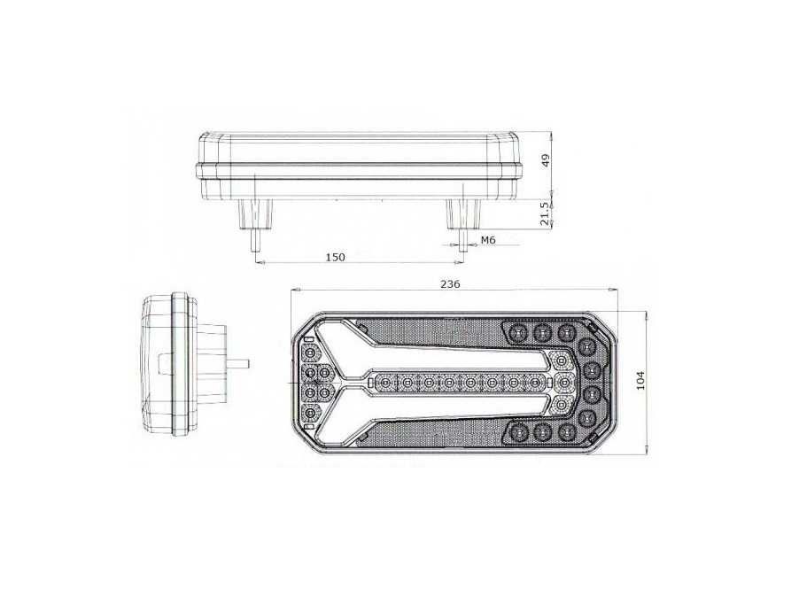2бр LED Стопове, габарит мъгла заден ход рефлектор бягащ мигач 12v 24v