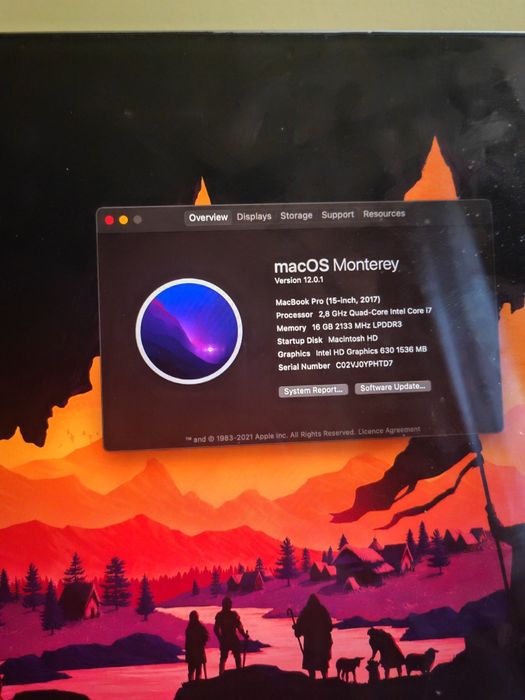 Macbook Pro 2017 Intel I7 16gb ram