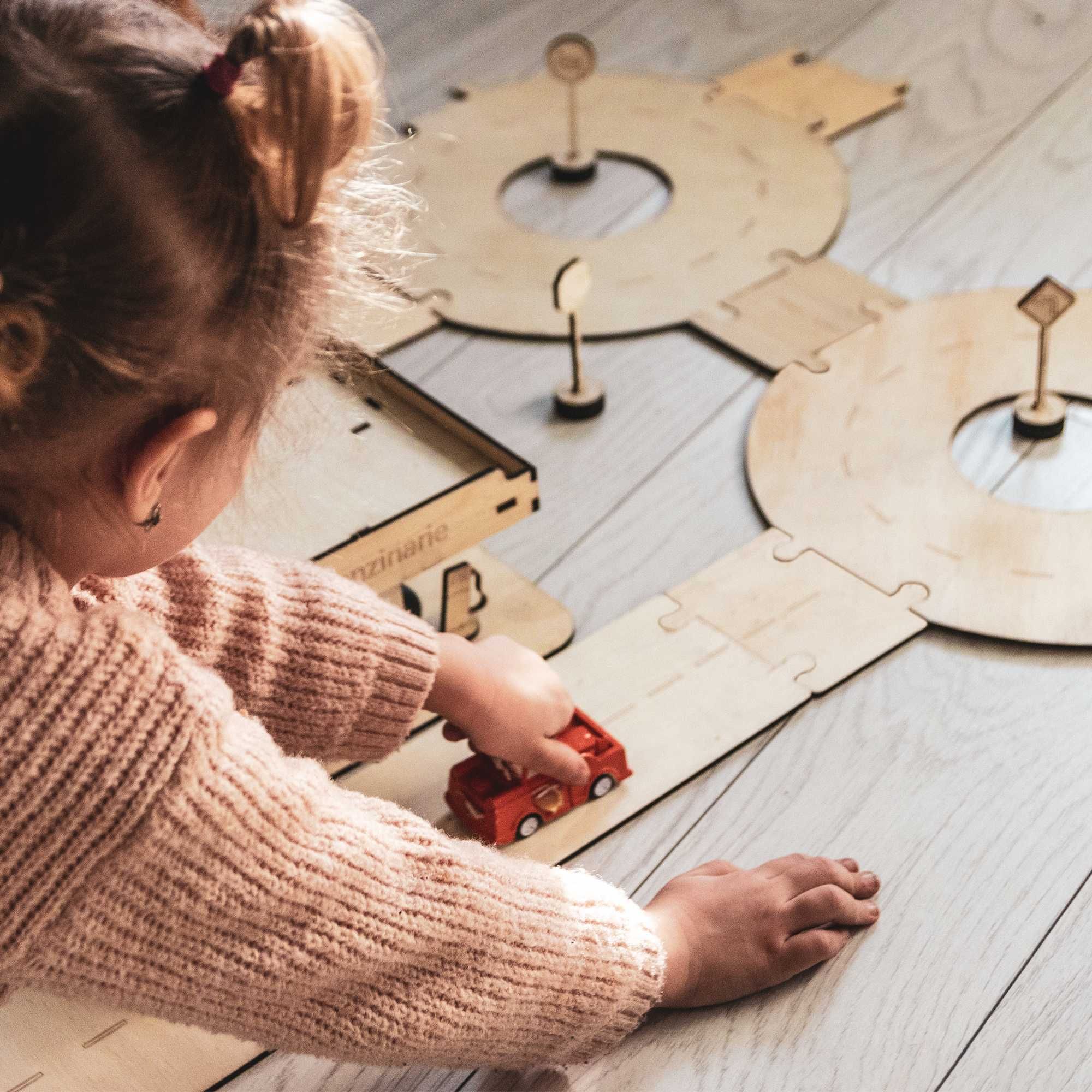 Puzzle drum din lemn – joc educativ și modular pentru copii