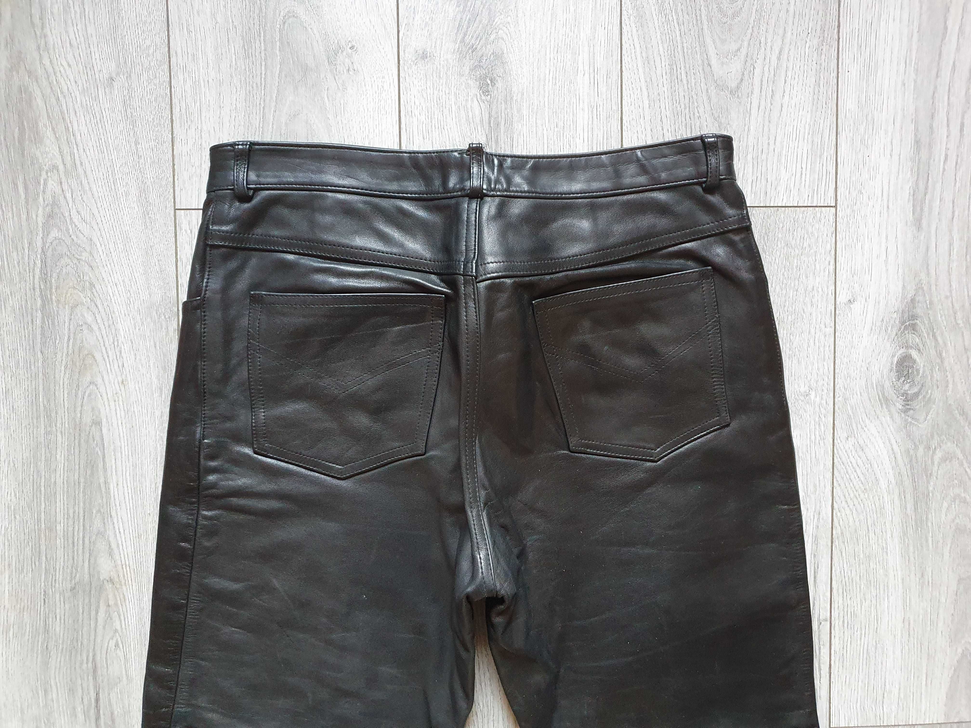 Pantaloni de piele GIORGIO (rock, motor) - Marimea 46 (Talie 90 cm)