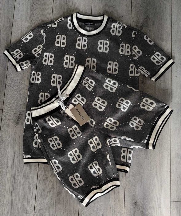 Compleu Barbati - Balenciaga - Alb - Negru - M - Bumbac