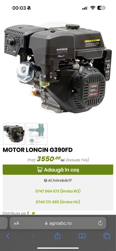 Motor Loncin G390FD