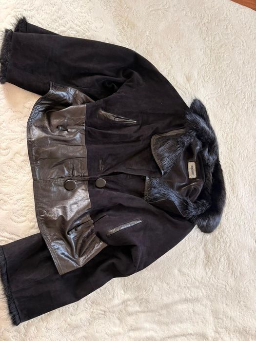 Куртка женская, с кожаными вставками