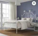 Cadru pat IKEA LEIRVIK cu saltea HYLLESTAD 135x190 cm