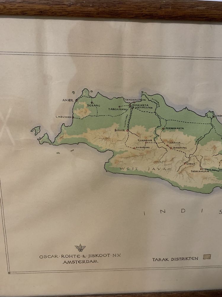 Стара карта на о.Ява / Индонезия