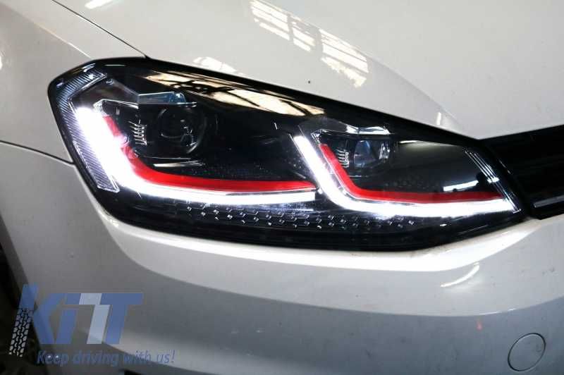 Promo Faruri LED VW Golf 7 (2012-2017) Rosu Semnalizare Dinamica