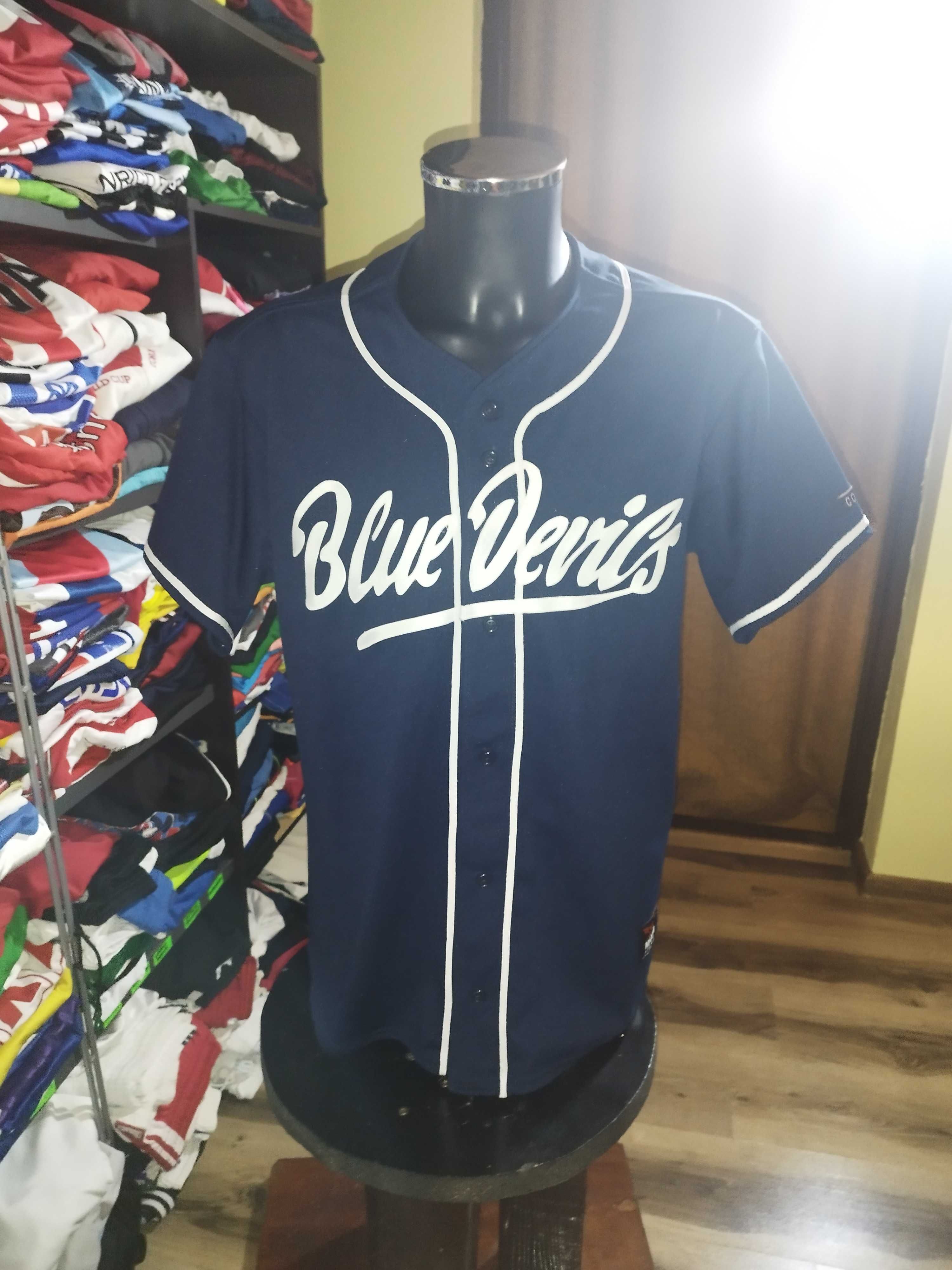 tricou baseball mlb blue devils jimmy maxim athletic marimea XL nou