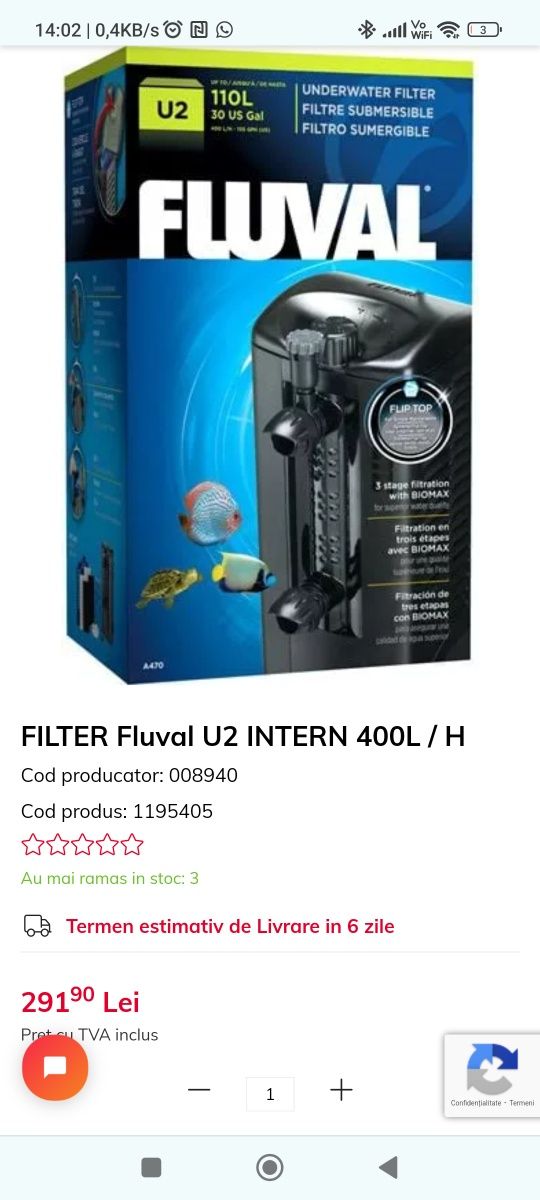 FLUVAL U2 (filtru acvariu NOU)