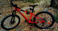 Bicicleta MTB Rockrider ST900 24" rosie pentru copii de 9-12 ani