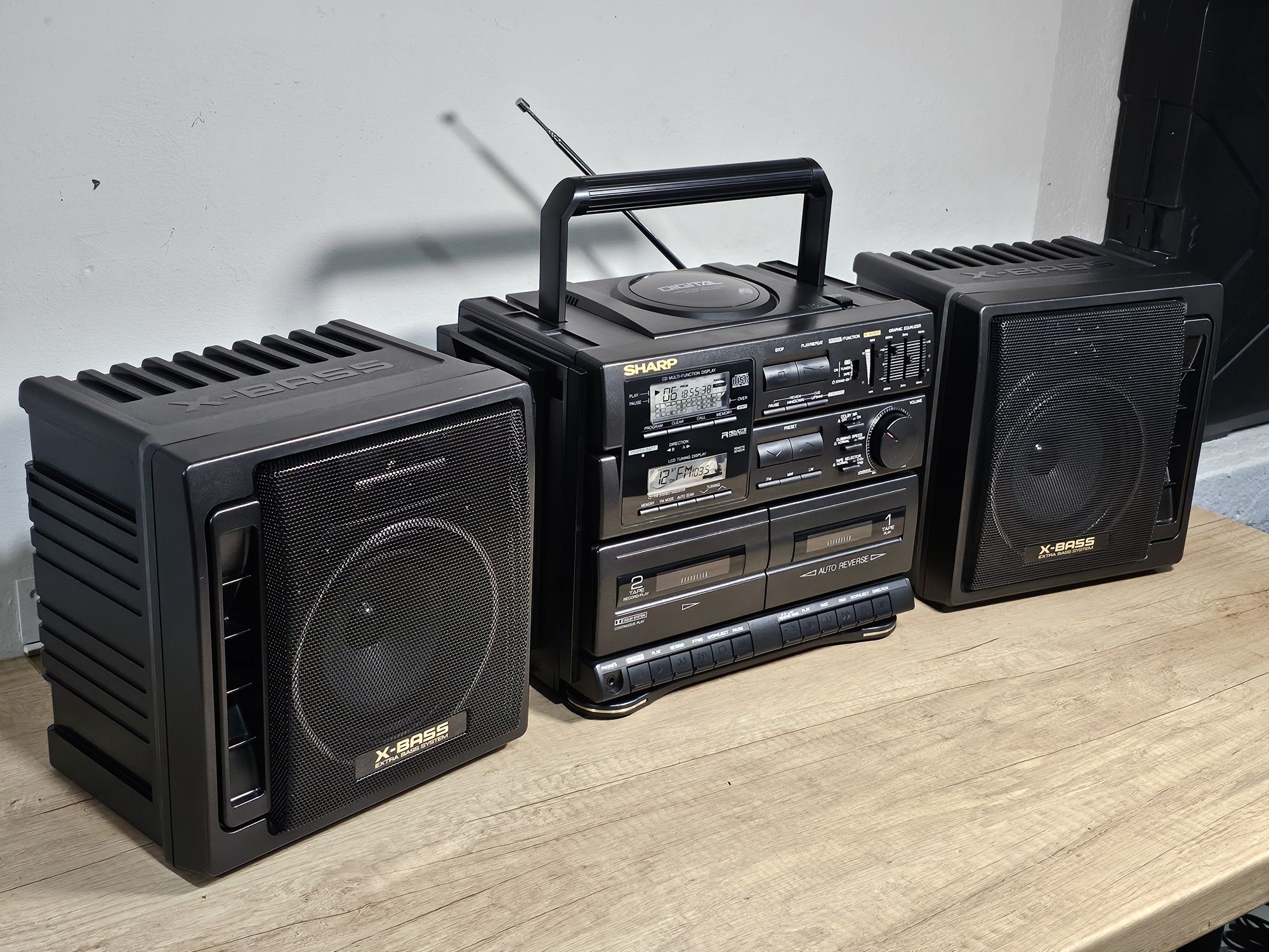 boombox SHARP gx-cd75h, dublu deck, cd player ,radio portabil