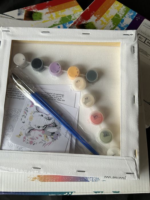 Pictura pe numere copii - elefant