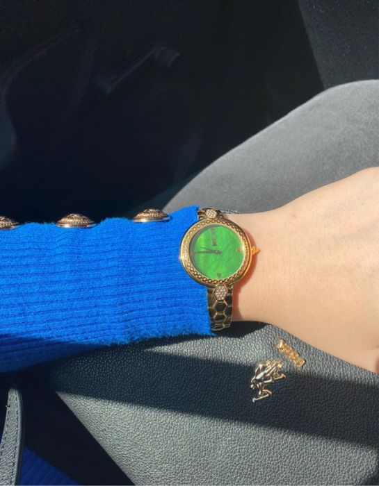 Ceas Just Cavalli auriu cu cadran verde
