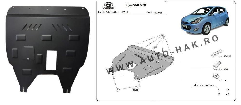 Scut motor metalic otel 2-3mm Hyundai Accent, Tucson, Santa-Fe,i10,i20